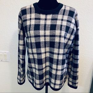 Madewell Merino Wool Button Gingham Sweater